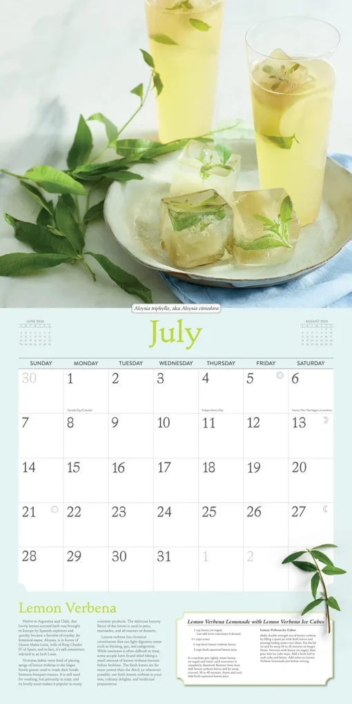 Rosemary Gladstar's Herbal Calendar 2024 July